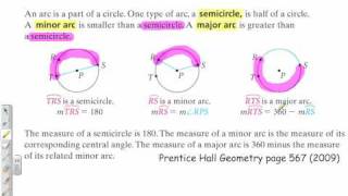 How to Identify Minor and Major Arcs and Semicircles  Geometry Lesson [upl. by Analram]