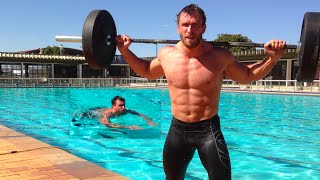 Dmitry Klokov  Swim  press snatch grip behind the neck x 3 rounds [upl. by Mahda]