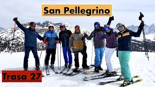 San Pellegrino 🇮🇹 Ski route 27 route 24 PL Falcade GO PRO dolomites [upl. by Vaientina]