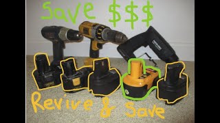 Battery Wont charge Restore dead NiCd battery Hyper Tough ACDelco Hart Worx Kawasaki DeWalt Ryobi [upl. by Pillihp]