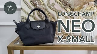 THE BAG REVIEW LONGCHAMP NEO XS  DIFFERENCE WITH ENERGY  WHAT FITS [upl. by Aicirtam53]