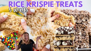 Rice Krispie Treats Recipes 5 ways  chocolate peanut butter banana cake batter and Disney [upl. by Berke]