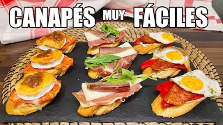 3 RECETAS de tapas pinchos o APERITIVOS FÁCILES para compartir con amigos [upl. by Yaffit572]