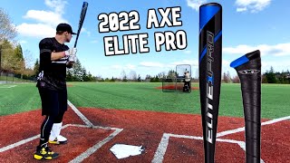 Hitting with the 2022 AXE Elite One Pro  BBCOR Baseball Bat Review [upl. by Ibbor]