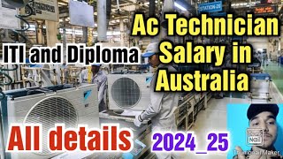 ITI and Diploma Ac technician Job in Australia Salary Requirementsand More [upl. by Richter]