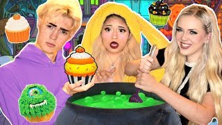 We Tried Making HALLOWEEN CUPCAKES  Cooking With The Blonde Squad [upl. by Tivad]