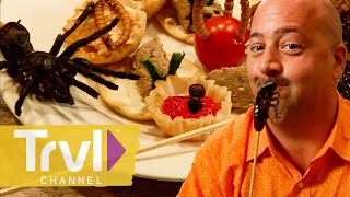 Eating a Plate FULL of Bugs  Bizarre Foods with Andrew Zimmern  Travel Channel [upl. by Junna]