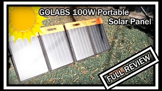 GOLABS SF100 100W Portable Solar Panel with Foldable Kickstand USBA CQCPD 30 DC FULL REVIEW [upl. by Eelyab605]