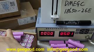 Test Dmegc INR18650 26E 2600mAh 15A 5C power battery Geegood [upl. by Aenat]