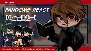 fandoms react to death note LIGHT YAGAMI  PUT IN 2X angst  GL2 110 no ships 📚🖊️ [upl. by Atirehc]