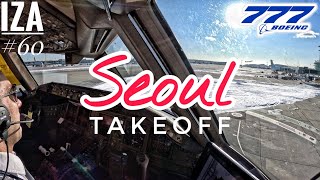 B777 ICN 🇰🇷 Seoul Incheon  TAKEOFF 34R  4K Cockpit View  ATC amp Crew Communications InZeAir84 [upl. by Karalynn]