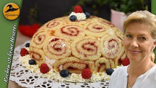 Mothers Day cake Charlotte with curd mousse and berries [upl. by Tavie]