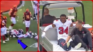 NASTY INJURY 🔴 Buccaneers Bryce Hall SUFFERS Devastating Injuries vs Commanders 💥 [upl. by Engeddi880]