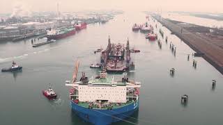 Transporting two floating dry docks for Damen Shiprepair Curaçao [upl. by Sukram879]