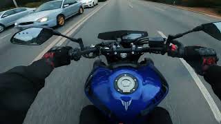 How to deal with traffic using MT09  Akrapovic raw sound  4k [upl. by Ahseined]