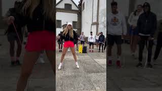 Sabotaged by my shoe lace 🙈 community is everything 🫶🏼 jumprope skipping footwork freestyle [upl. by Attelrac406]