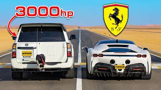 3000hp SUV vs Ferrari SF90 DRAG RACE [upl. by Niltac864]