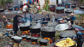 Amazing Afghanistan marriage ceremony  Afghan village food  Kabuli Pulao [upl. by Neleh]