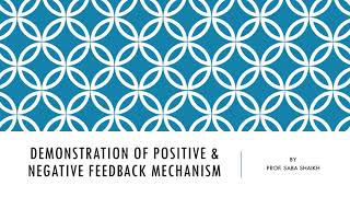 Demonstration of positive and negative feedback mechanism practical [upl. by Joye587]