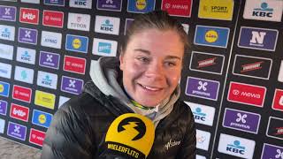 Lotte Kopecky geklopt in Omloop quotMarianne Vos was gewoon snellerquot [upl. by Margery]