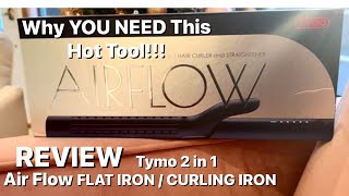 The EASIEST 2 in 1 hair straightener and curling iron TYMO AIRFLOW review [upl. by Sellma403]