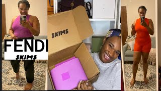 FENDI x SKIMS COLLECTION UNBOXINGFIRST IMPRESSIONS  TRY ON [upl. by Inaflahk]