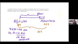 Cálculo de días exactos y días comerciales ejemplos parte 1  Interés Simple [upl. by Nennek]