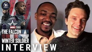 Anthony Mackie amp Sebastian Stan Give Their Best Captain America Impression  Entertainment Weekly [upl. by Nednal]