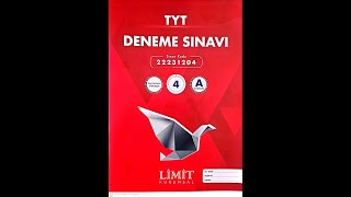 LİMİT YAYINLARI TYT DENEME SINAVI SORU ÇÖZÜMLERİ 25072023 [upl. by Eiralam]