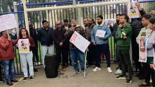 Goan Reporter  SFX ISSUE Protest in Swindon A Goan speaking at Meet organised by Goans in UK [upl. by Adnahsed290]