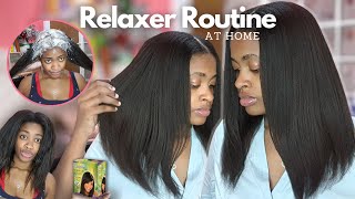 How I Relax My Hair At Home My At Home Relaxer Routine 2023 [upl. by Macguiness]