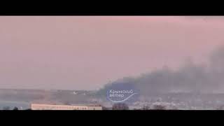 Big Ukrainian MissileDrone Strike at Belbek Airbase in Crimea [upl. by Kasey]