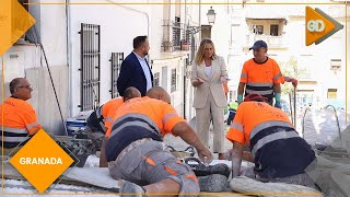 Marifrán Carazo visita las obras de mejora en el Albayzín con la remodelación de la Cuesta Alhacaba [upl. by Enerol]