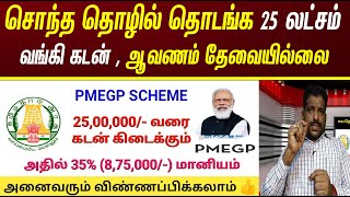 25 லட்சம் வரை 35 மானியத்துடன் கடன் திட்டம்  PMEGP Loan 25 Lakhs  Modi loan scheme [upl. by Burnight374]