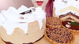 ASMR COFFEE CREAM CAKE CHOCOLATE TART MUKBANG 아인슈페너 케이크 초코타르트 먹방 eating sounds [upl. by Mclain812]