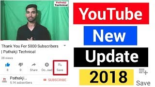 Save Video  YouTube New Update  Video Save Option On YouTube  YouTube New Features  In Hindi [upl. by Aynotahs]