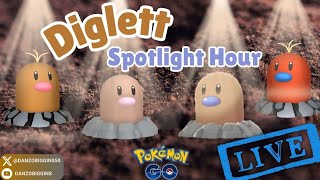 Diglett Spotlight Hour on Pokémon GO  LIVE ✨🤩 [upl. by Tevis]