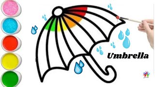 How to draw umbrella  How to draw an umbrella step by step easy  umbrella drawing umbrella kids [upl. by Middleton]