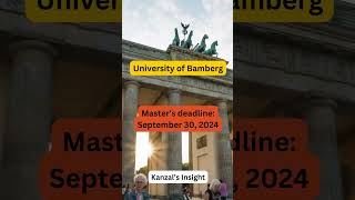 No tution fee🤩University of Bamberg studyabroad scholarship germany universityofbamberg germany [upl. by Celie]