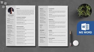 TWO PAGES Resume Template DOWNLOAD FREE ⬇ 2021 How to Make 2 Page CV in MS Word [upl. by Enirual]