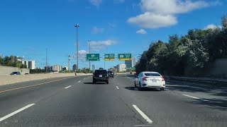 Driving the Ontario Highway 401 West to Leslie Street Toronto Ontario Canada 4k HD [upl. by Brent]