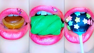 ASMR Lippen Praline Marshmallow Planet schwarze Schokolade Süßigkeiten Essensgeräusche [upl. by Rimhsak]