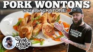 How to Make Pork Wontons on a Blackstone Griddle [upl. by Arbma]