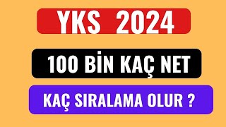 ÜNİVERSİTE YKS 2024 100 BİN KAÇ NET KAÇ SIRALAMA OLUR [upl. by Euqitsym]