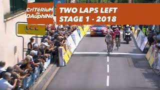 Two laps left  Stage 1 Valence  SaintJustSaintRambert  Critérium du Dauphiné 2018 [upl. by Nnaylime387]