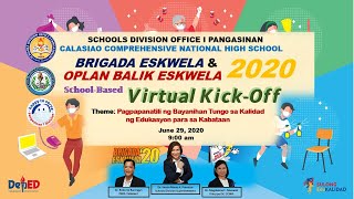 CCNHS SCHOOLBASED VIRTUAL KICKOFF OF BRIGADA ESKWELA AND OPLAN BALIK ESKWELA 2020 [upl. by Oiligriv]