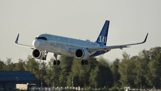 Morning commuter rush at Oslo Gardermoen Airport Planespotting in 4K [upl. by Otreblon]