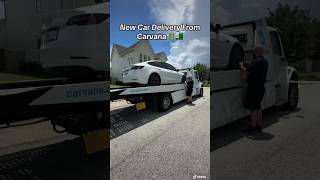 NEW CAR FROM CARVANA👀 electriccar newcar electricvehicle teslamodel3 carvana [upl. by Arbmik]