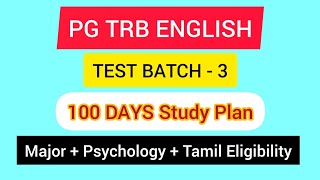 PG TRB ENGLISH TEST BATCH 3 SCHEDULE  100 DAYS STUDY PLAN  OFFERS AVAILABLE [upl. by Ailemor]