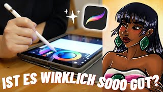 KÜNSTLERIN testet Digitales Zeichnen mit PROCREATE 💻🎨 [upl. by Nomyad]